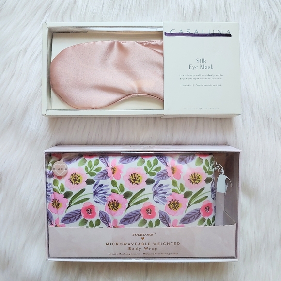 Casaluna Other - Home Spa Care Kit w/ Luxe Silk Eye Mask & Warming Weighted Body Heat Wrap